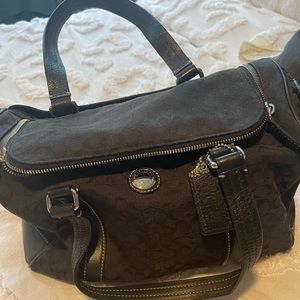 Coach Bag | black canvas signature satchel